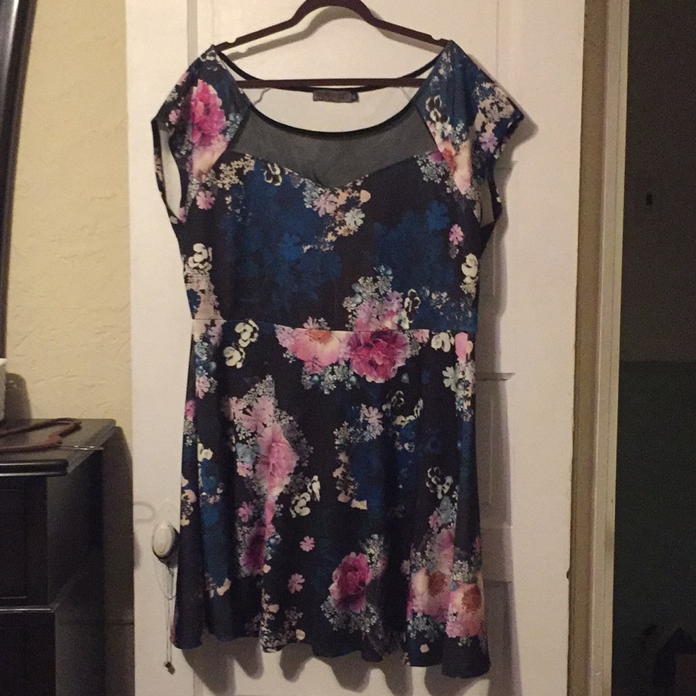 Pink Clove floral dress mesh front 20